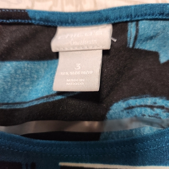 CHICO'S Travelers Tunic Top, sz 3-large - Picture 8 of 9